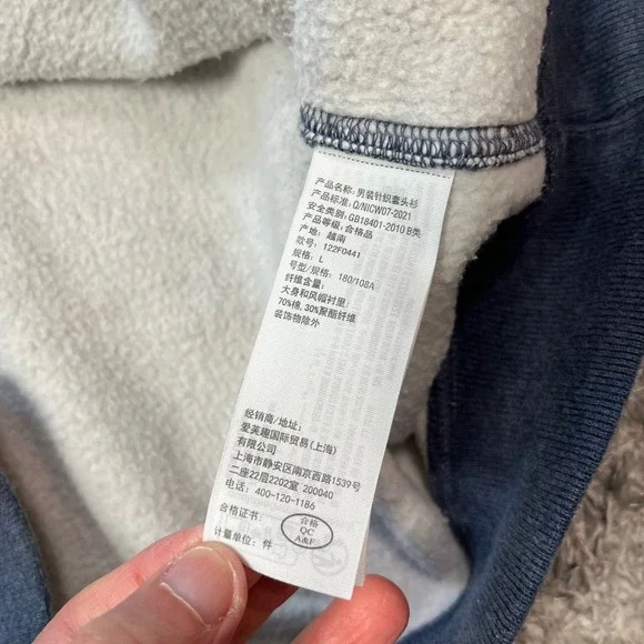 Abercrombie & Fitch Men's Oversized Hoodie Blue Gray Size L Pullover Soft A&F - Picture 4 of 6